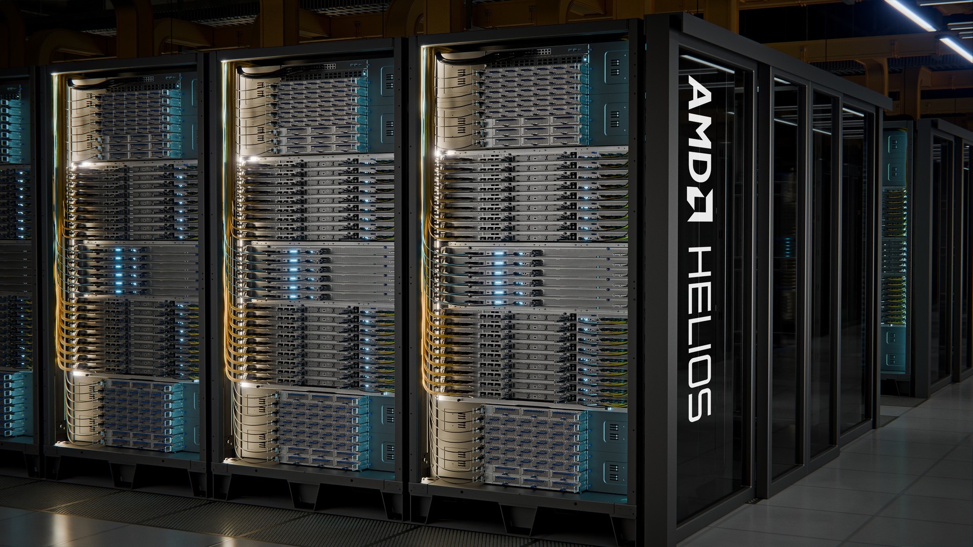 ארונות AMD Helios במתקן מחשוב